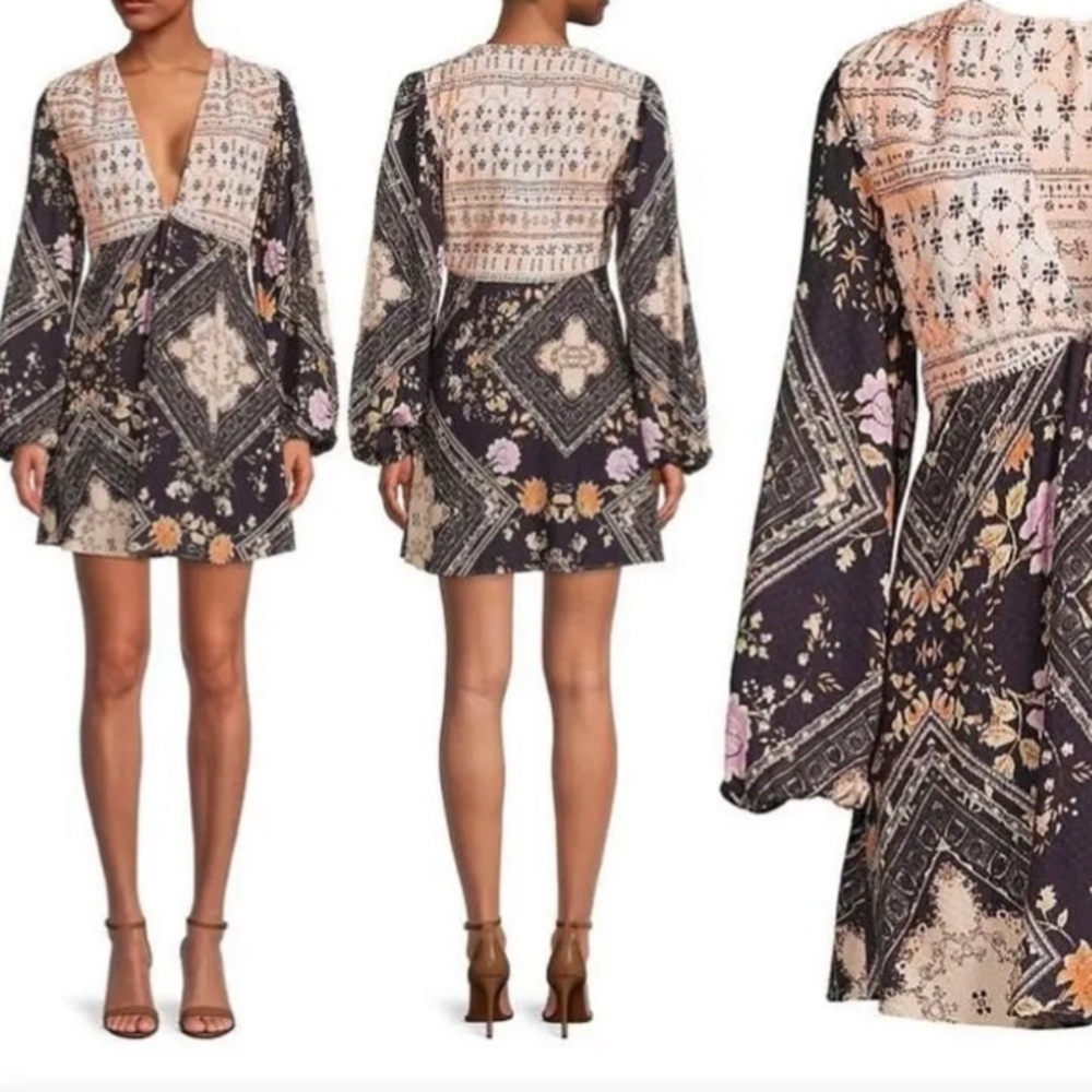 Free People Multicolor Boho Mini Dress